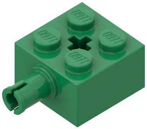 LEGO Green Brick 2 x 2 with Pin and Axlehole (6232 / 42929)