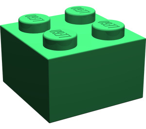 LEGO Vert Brique 2 x 2 sans supports transversaux (3003)