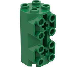 LEGO Groen Steen 2 x 2 x 3.3 Octagonal met noppen aan de zijkant (6042)