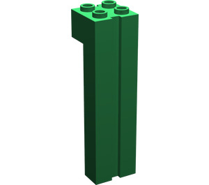 LEGO Green Brick 2 x 2 x 6 with Groove (6056)