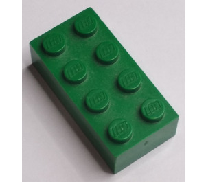 LEGO Green Brick 2 x 4 (Earlier, without Cross Supports) (3001)