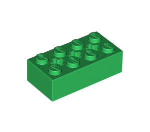LEGO Grün Backstein 2 x 4 mit Achse Löcher (39789)