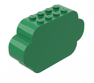 LEGO Grön Kloss 2 x 8 x 4 med Böjda ändar (6214)