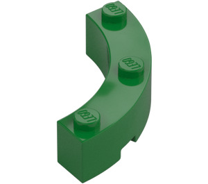 LEGO Green Brick 4 x 4 Round Corner (Wide with 3 Studs) (48092 / 72140)