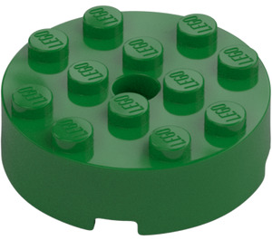 LEGO Green Brick 4 x 4 Round with Hole (87081)