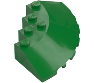 LEGO Green Brick 6 x 6 Round (25°) Corner (95188)