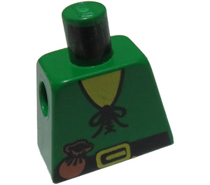 LEGO Grøn Slot Peasant Torso uden arme (973)