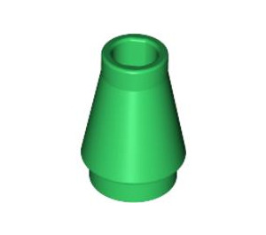 LEGO Green Cone 1 x 1 without Top Groove (4589 / 6188)