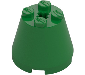 LEGO Green Cone 3 x 3 x 2 with Axle Hole (6233 / 45176)