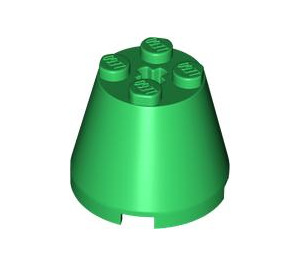 LEGO Green Cone 3 x 3 x 2 with Axle Hole (6233 / 45176)