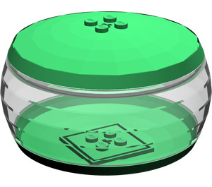LEGO Green Container Storage X-Pod (Complete, Clear Middle)