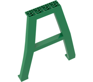 LEGO Verde Grúa Support - Doble (Sin espigas en la cruceta, con orificios de eje en la parte superior) (92086)