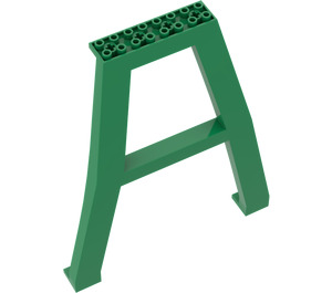LEGO Green Crane Support - Double (Studless on Cross-Brace, with Axle Holes on Top) (92086)