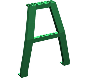 LEGO Green Crane Support - Double (Studs on Cross-Brace) (2635)