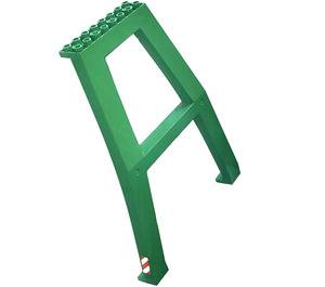LEGO Vert Grue Support - Double avec rouge et blanc Danger Rayures (both sides) Autocollant (Sans clous sur croisillon, pas de trous d'essieu sur le dessus) (92086)