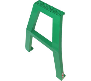 LEGO Vert Grue Support - Double avec Rouge et Blanc Danger Rayures sur both Côtés Autocollant (Sans Tenon sur le croisillon, avec des trous d'essieu sur le dessus) (92086)