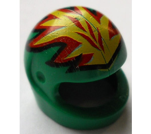 LEGO Vert Crash Casque avec flames Paterne (2446 / 83132)