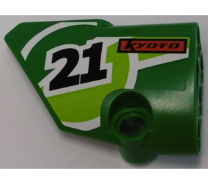 LEGO Vert Incurvé Panneau 1 La gauche avec "21" et "KYOTO" Autocollant (87080)