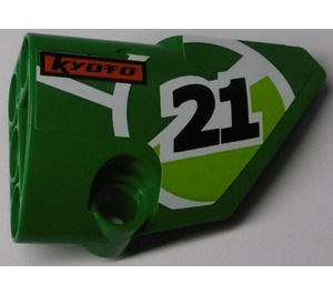 LEGO Green Curved Panel 2 Right with "21" and "KYOTO" Sticker (87086)