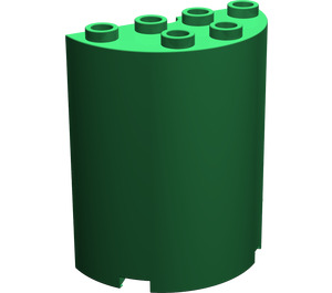 LEGO Grün Zylinder 2 x 4 x 4 Hälfte (6218 / 20430)