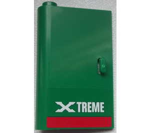 LEGO Green Door 1 x 3 x 4 Left with 'XTREME' Sticker with Hollow Hinge (3193)