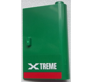 LEGO Green Door 1 x 3 x 4 Right with 'XTREME' Sticker with Hollow Hinge (58380)