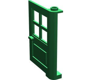 LEGO Green Door 1 x 4 x 5 with 4 Panes with 1 Point on Pivot