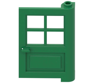 LEGO Verde Porta 1 x 4 x 5 con 4 Vetri con 2 punti sul perno (3861)