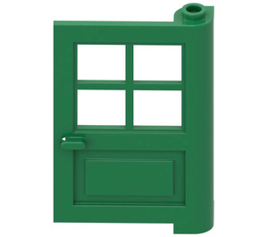 LEGO Green Door 1 x 4 x 5 with 4 Panes with 2 Points on Pivot (3861)