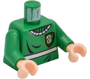 LEGO Green Draco Malfoy in Quidditch kit with Light Flesh head and hands Torso (973)