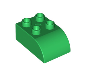 LEGO Green Duplo Brick 2 x 3 with Curved Top (2302)