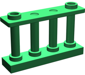 LEGO Green Fence Spindled 1 x 4 x 2 with 2 Top Studs (30055)