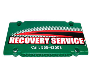 LEGO Green Flat Panel 5 x 11 with RECOVERY SERVICE (right) Sticker (64782)