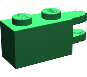 LEGO Green Hinge Brick 1 x 2 Locking with Dual Finger on End Horizontal (30540 / 54672)
