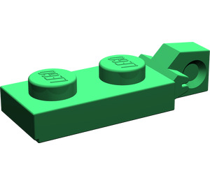 LEGO Groen Scharnier Plaat 1 x 2 Vergrendelings met Single Finger Aan Einde Verticaal met Groef aan de onderzijde (44301)