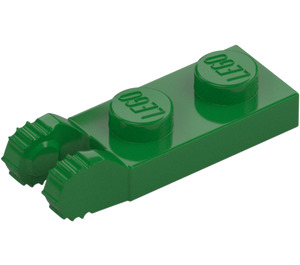 LEGO Grün Scharnier Platte 1 x 2 mit Verriegelt Finger mit Nut (44302)