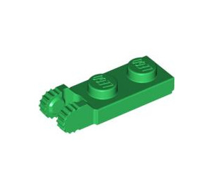 LEGO Groen Scharnier Plaat 1 x 2 met Vergrendelings Vingers met groef (44302)
