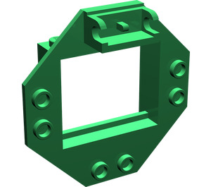 LEGO Grün Scharnier Fenster Rahmen 1 x 4 x 3 mit Octagonal Panel und Seitenbolzen (2443)