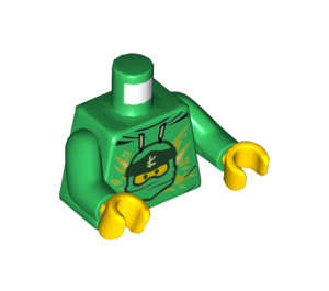 LEGO Green Hoodie Torso with Ninjago Head on Front and 'LLOYD' on Back (973 / 76382)