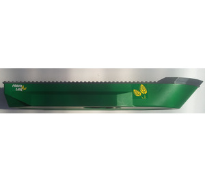 LEGO Groen Hull 14 x 51 x 6 met Dark Stone Grijs Top met 'FARM LINE' (Both Zijkanten) Sticker (62791)