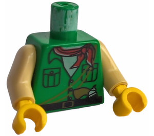 LEGO Green Johnny Thunder Torso with Tan Arms and Yellow Hands (973 / 73403)