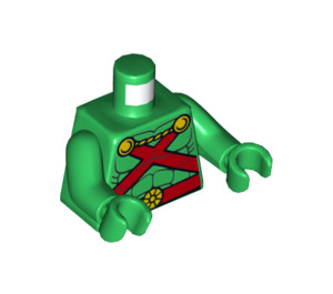 LEGO Green Martian Manhunter with Cape with Collar Minifig Torso (973 / 76382)