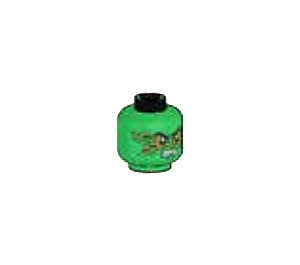 LEGO Green Minifig Head Alien (Recessed Solid Stud) (3626)