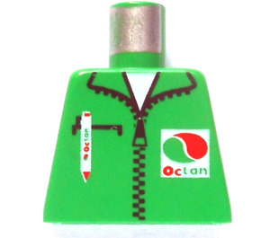 LEGO Groen Minifiguur Torso zonder armen met Octan Shirt (973)