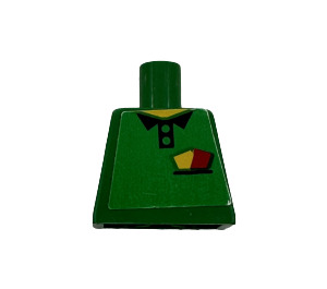 LEGO Groen Minifiguur Torso zonder armen met Rood en Geel Cards (Voetbal Referee) Sticker (973)