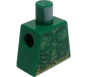 LEGO Green Minifig Torso without Arms with Scaled Skin and Seaweed Belt (973)