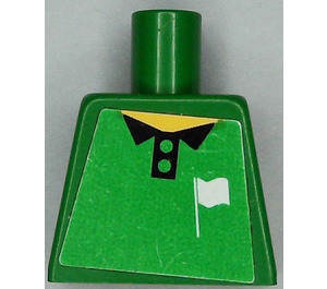 LEGO Green Minifig Torso without Arms with Soccer Referee White Flag Sticker (973)