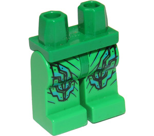 LEGO Verde Minifigure Fianchi e gambe con Plates e Lines (3815 / 43549)