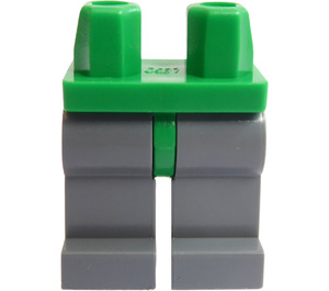 LEGO Vert Minifigure Les hanches avec Dark Stone grise Jambes (73200 / 88584)