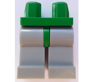 LEGO Vert Minifigure Les hanches avec Medium Stone grise Jambes (73200 / 88584)